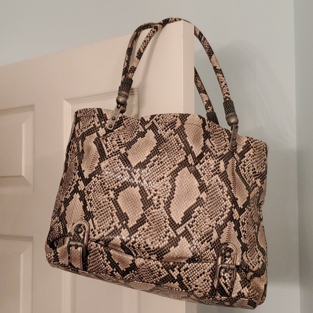 Snakeskin Python Print Grey Jessica Simpson Bag